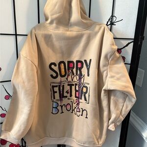 Tan Hoodie with Graphic Print